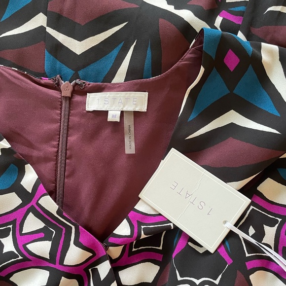 1. State Geometric Long Sleeve Mini Dress NWT - Picture 5 of 5